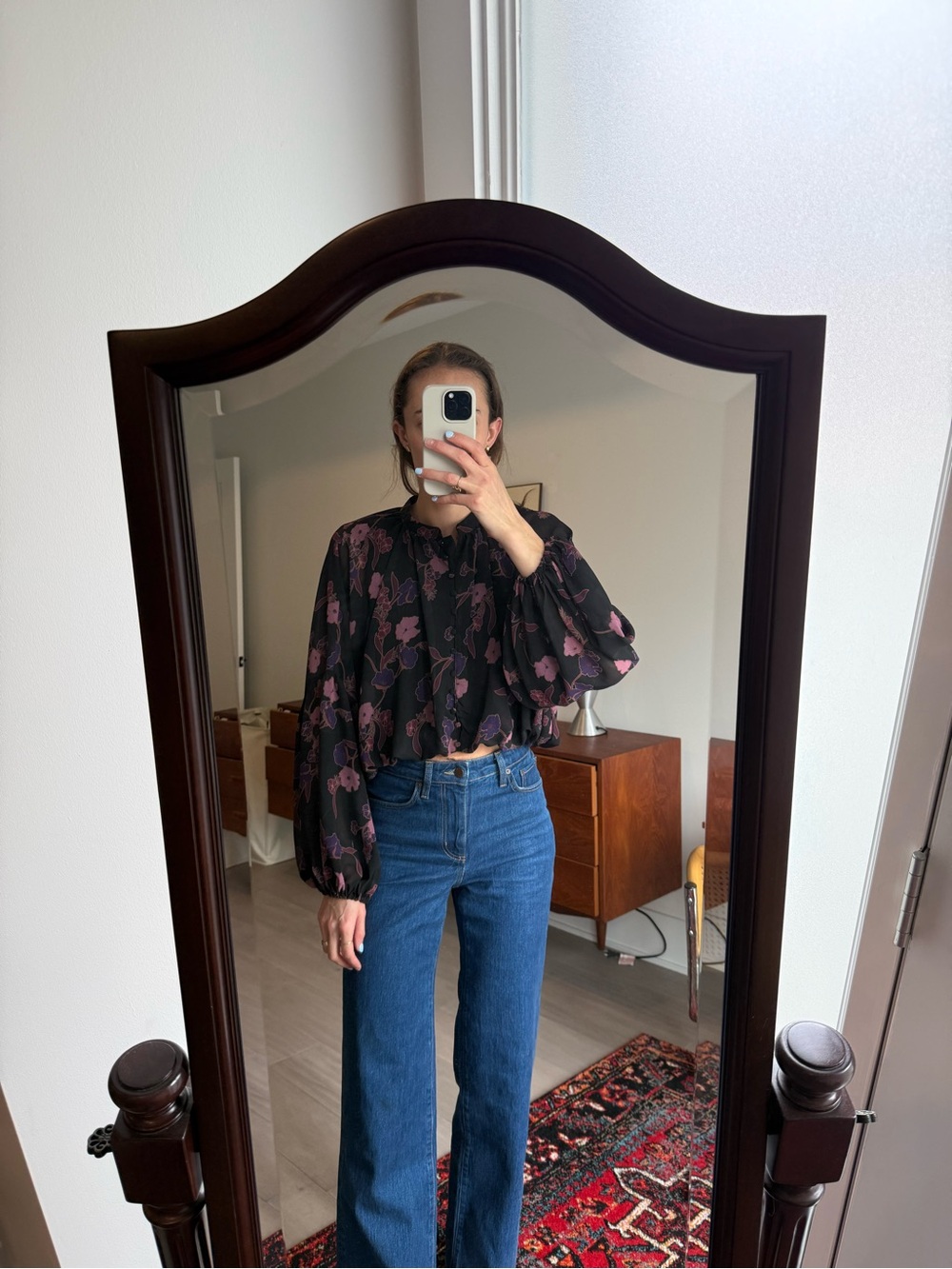 Floral cropped blouse - Picture 2 of 3
